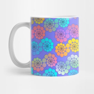 Graphic Spiraling Circles on Lavender Double Horizontal Mug